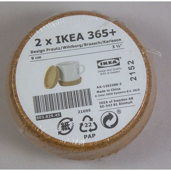 IKEA 365+ (2) Cork Coaster Catch All 3.5" Coffee Mug Holder #2152 NEW - Picture 4 of 4